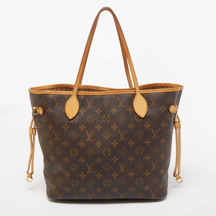 Pre Owned Louis Vuitton Brown Monogram Canvas Neverfull MM Tote Bag