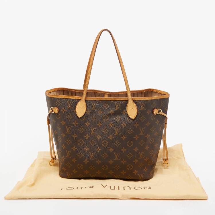 Pre Owned Louis Vuitton Brown Monogram Canvas Neverfull MM Tote Bag