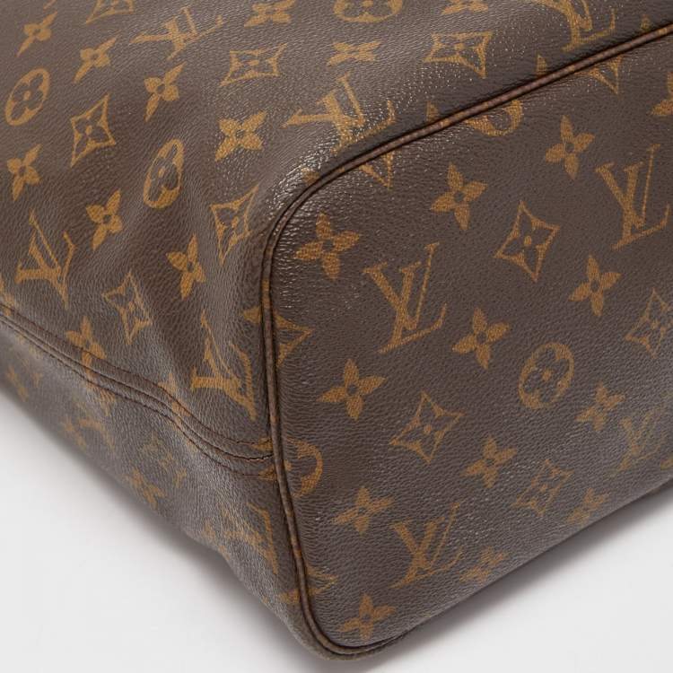 Pre Owned Louis Vuitton Brown Monogram Canvas Neverfull MM Tote Bag