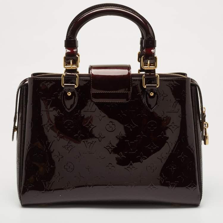 Pre Owned Louis Vuitton Amarante Monogram Vernis Melrose Avenue Bag
