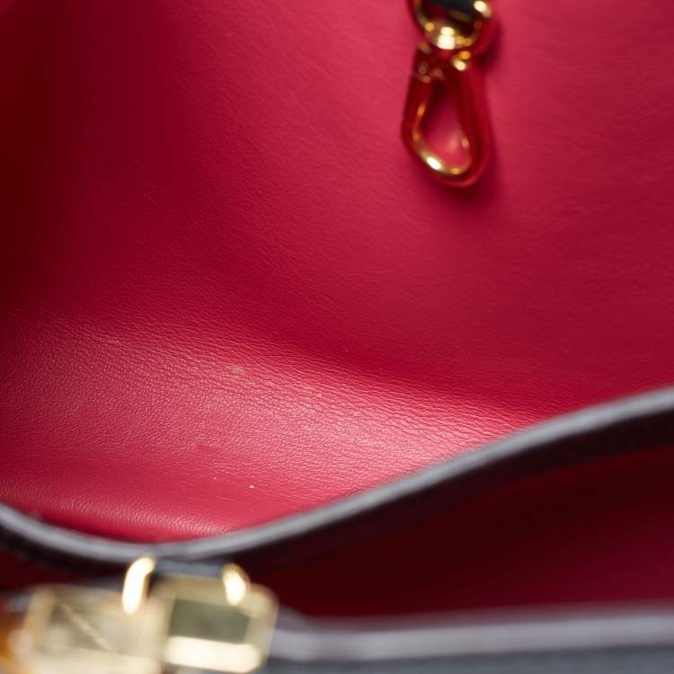 Pre Owned Louis Vuitton Black Taurillon Leather Capucines PM Bag