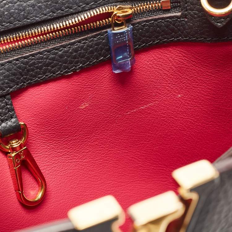 Pre Owned Louis Vuitton Black Taurillon Leather Capucines PM Bag