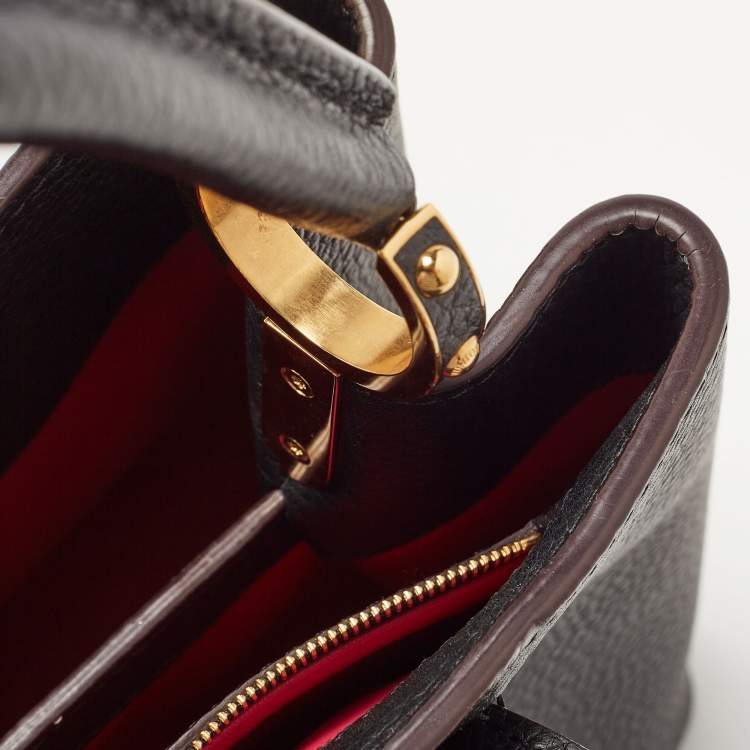 Pre Owned Louis Vuitton Black Taurillon Leather Capucines PM Bag