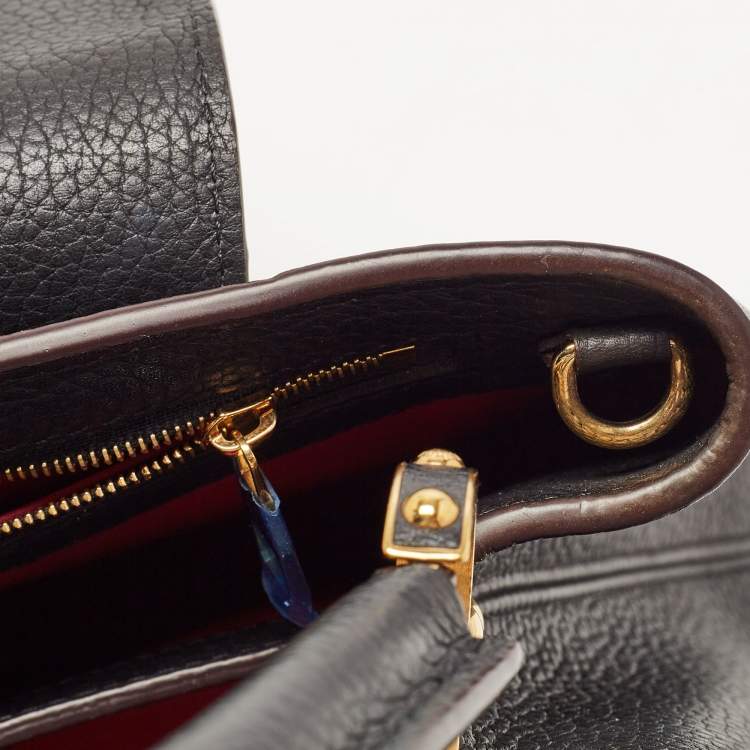 Pre Owned Louis Vuitton Black Taurillon Leather Capucines PM Bag
