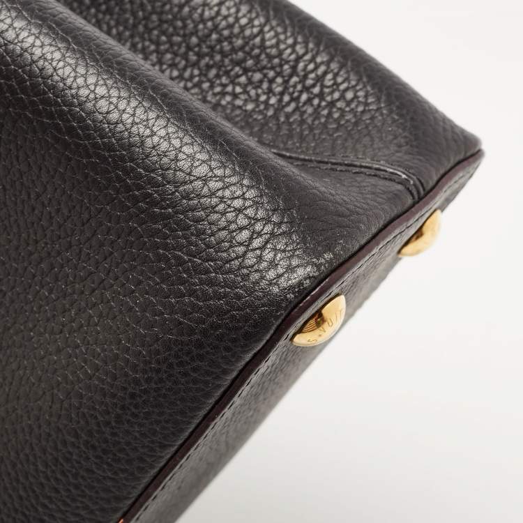 Pre Owned Louis Vuitton Black Taurillon Leather Capucines PM Bag