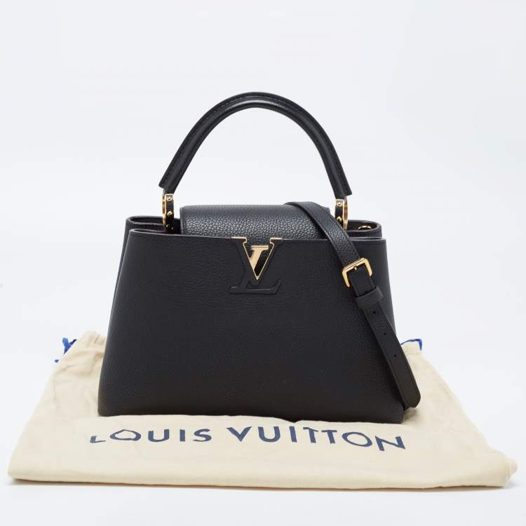 Pre Owned Louis Vuitton Black Taurillon Leather Capucines PM Bag