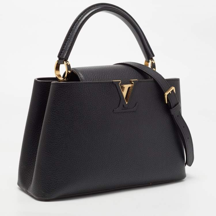 Pre Owned Louis Vuitton Black Taurillon Leather Capucines PM Bag