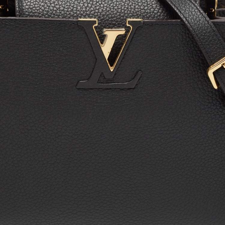 Pre Owned Louis Vuitton Black Taurillon Leather Capucines PM Bag
