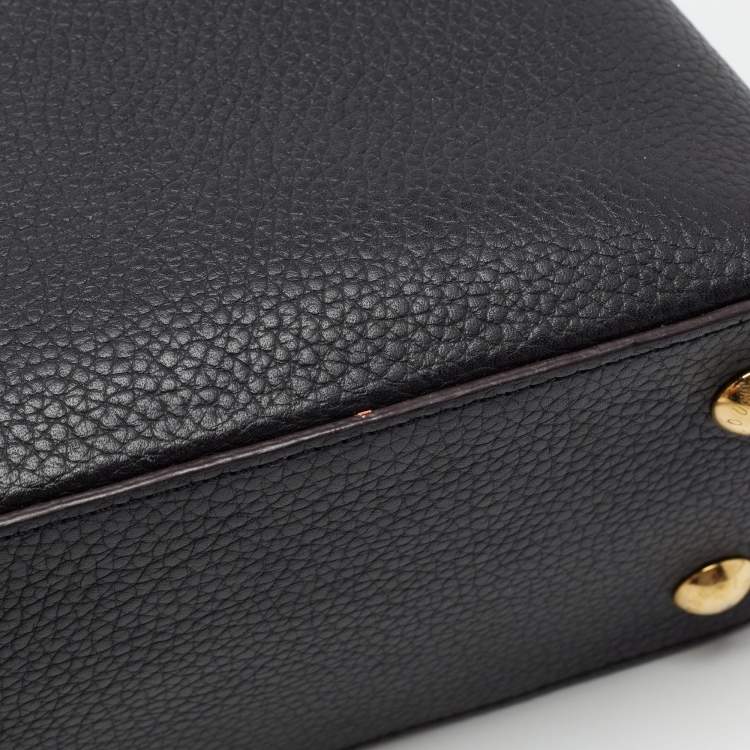 Pre Owned Louis Vuitton Black Taurillon Leather Capucines PM Bag