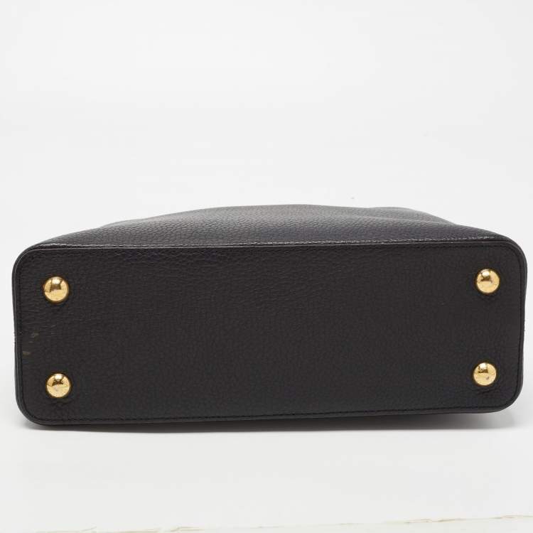 Pre Owned Louis Vuitton Black Taurillon Leather Capucines PM Bag