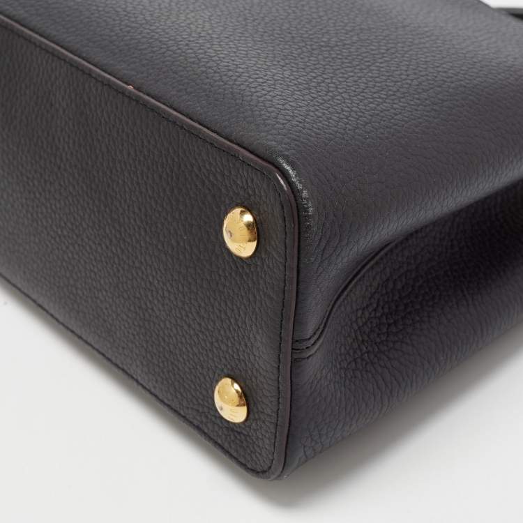 Pre Owned Louis Vuitton Black Taurillon Leather Capucines PM Bag