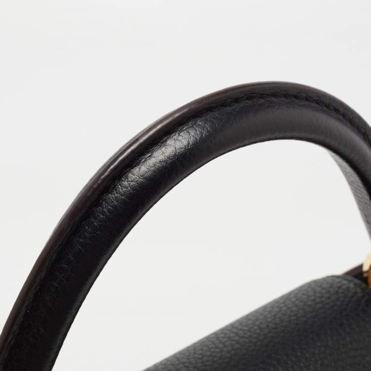 Pre Owned Louis Vuitton Black Taurillon Leather Capucines PM Bag