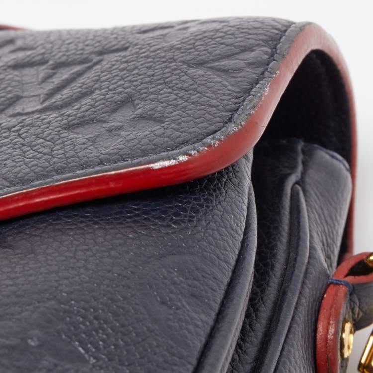 Pre Owned Louis Vuitton Blue Monogram Empriente Leather Pochette Metis Bag