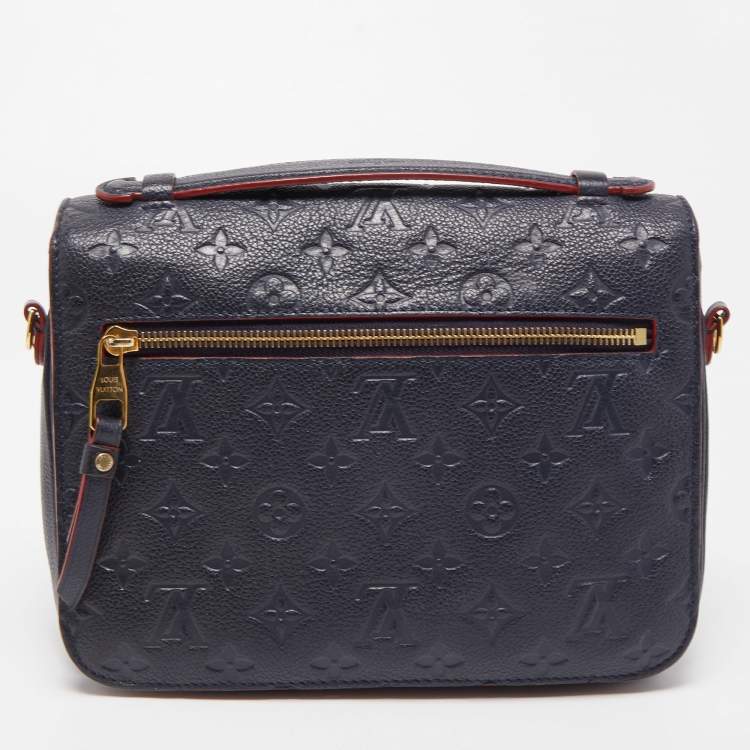 Pre Owned Louis Vuitton Blue Monogram Empriente Leather Pochette Metis Bag