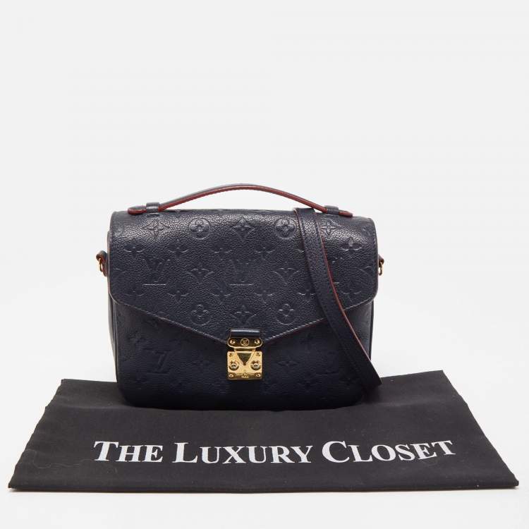 Pre Owned Louis Vuitton Blue Monogram Empriente Leather Pochette Metis Bag