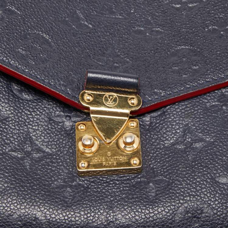 Pre Owned Louis Vuitton Blue Monogram Empriente Leather Pochette Metis Bag