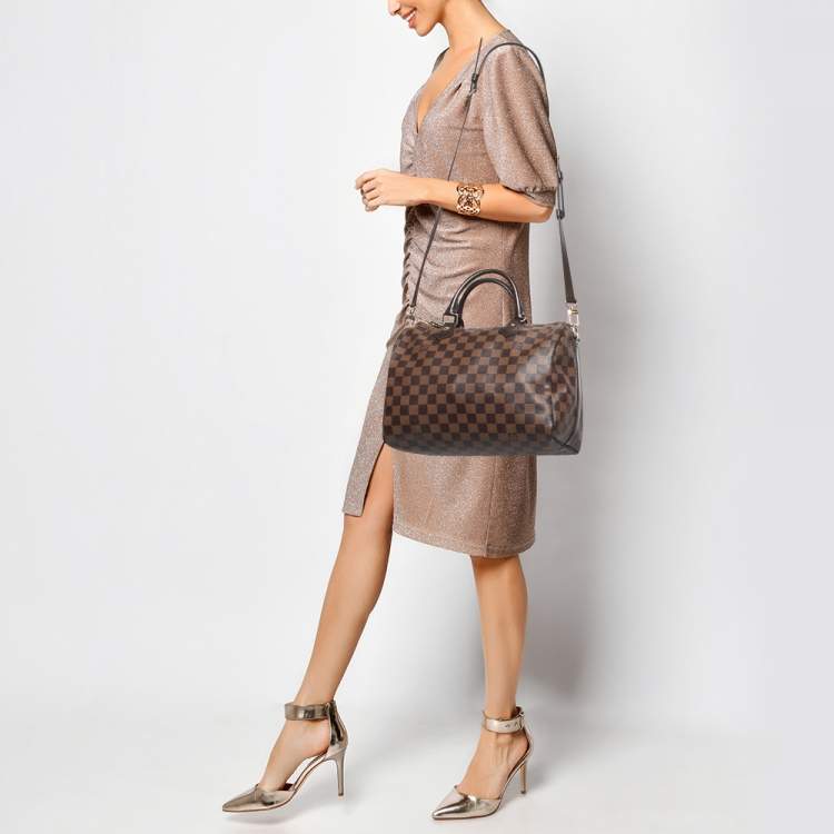 Louis Vuitton Speedy Bandouliere Damier Ebene (Without Accessories) 25  Brown in Coated Canvas with Gold-tone - US