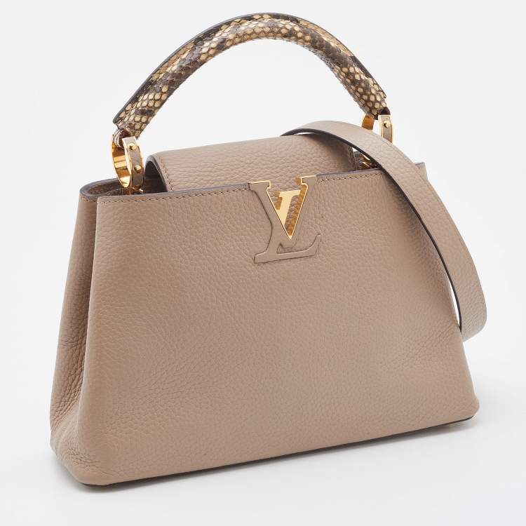 Pre Owned Louis Vuitton Galet Taurillon Leather Capucines BB Bag