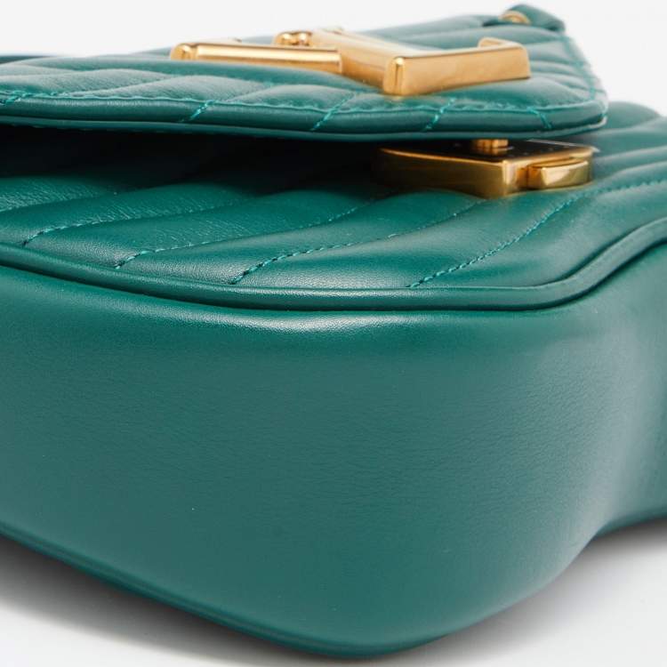 Pre Owned Louis Vuitton Green Leather New Wave Chain PM Bag
