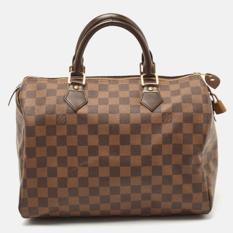 Pre Owned Louis Vuitton Damier Ebene Canvas Speedy 30 Bag