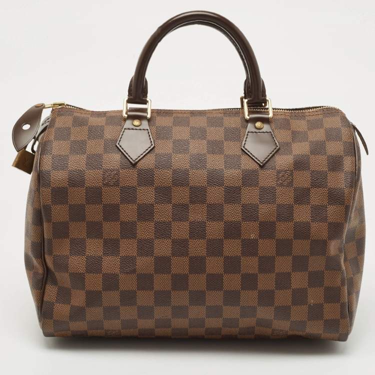 Pre Owned Louis Vuitton Damier Ebene Canvas Speedy 30 Bag