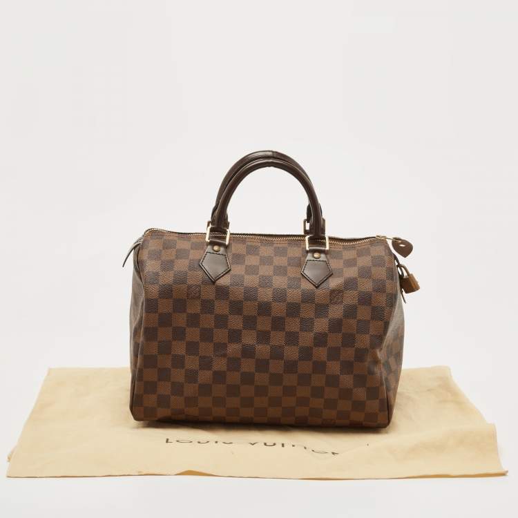 Pre Owned Louis Vuitton Damier Ebene Canvas Speedy 30 Bag