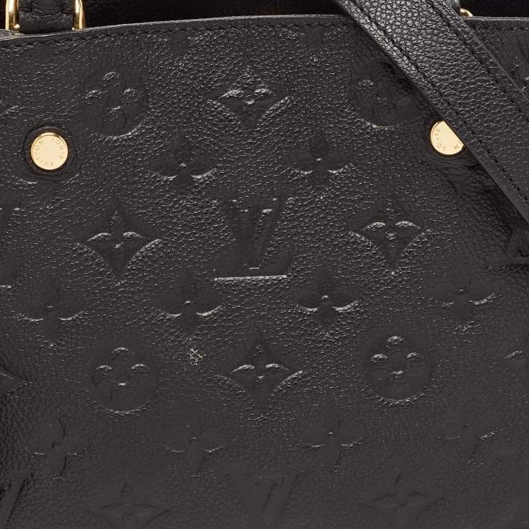 Pre Owned Louis Vuitton Black Monogram Empreinte Leather Montaigne BB Bag