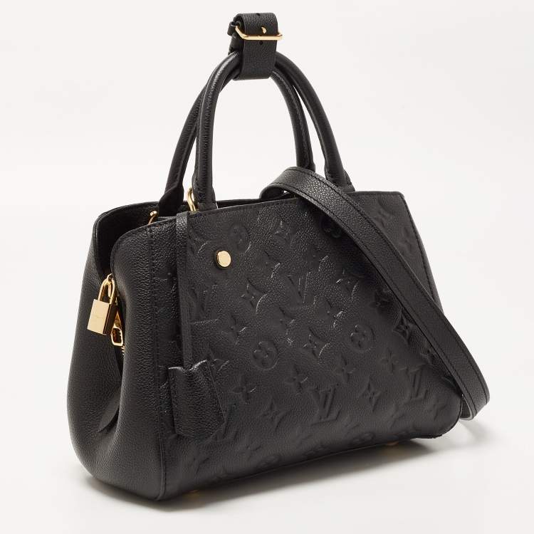 Pre Owned Louis Vuitton Black Monogram Empreinte Leather Montaigne BB Bag