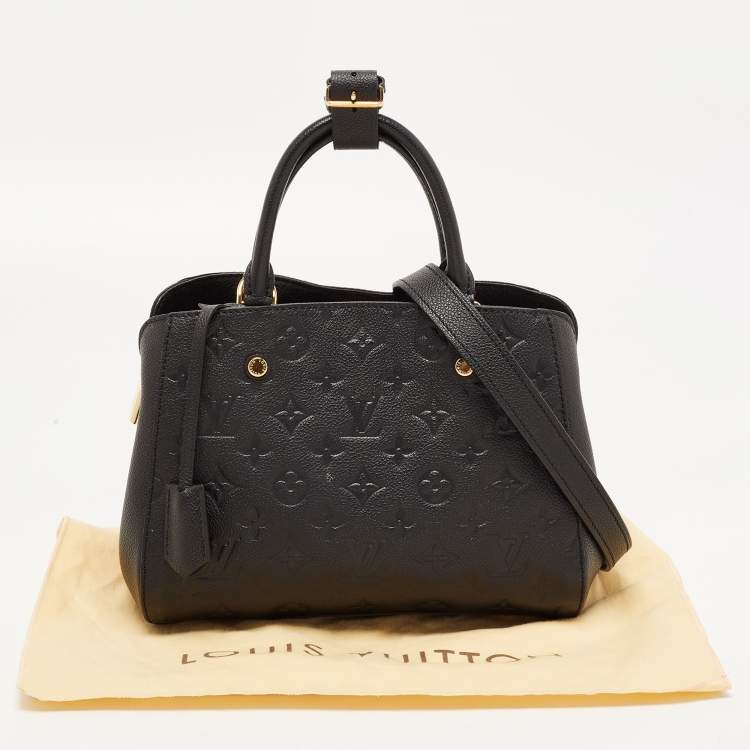 Pre Owned Louis Vuitton Black Monogram Empreinte Leather Montaigne BB Bag