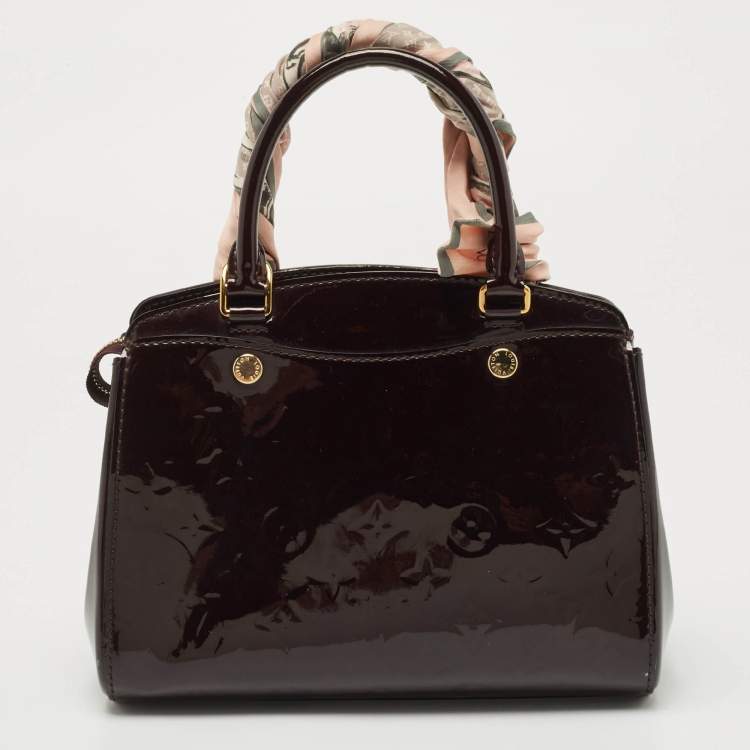 Pre Owned Louis Vuitton Amarante Monogram Vernis Brea PM NM Bag