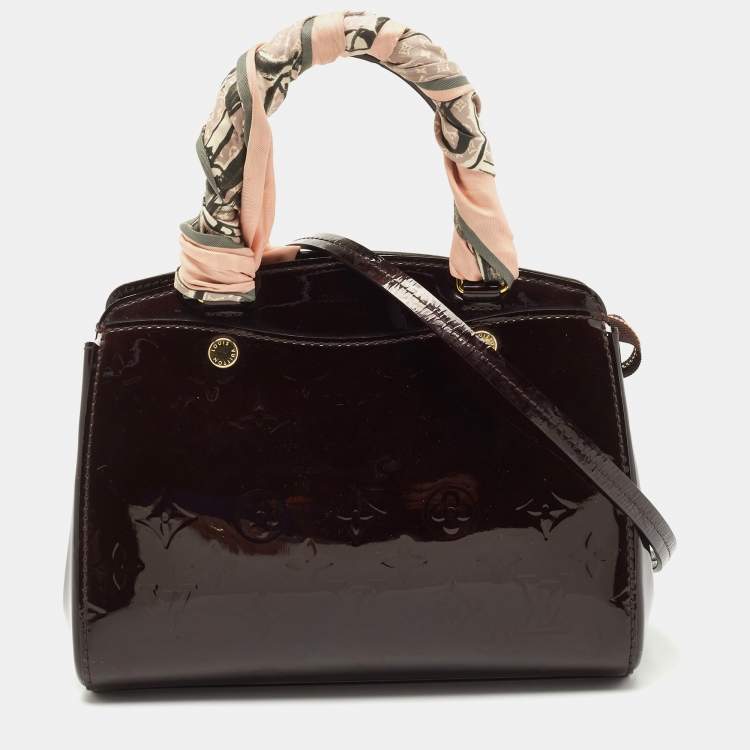 Pre Owned Louis Vuitton Amarante Monogram Vernis Brea PM NM Bag