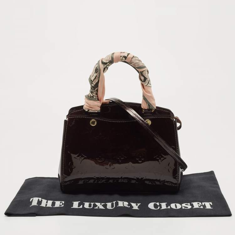 Pre Owned Louis Vuitton Amarante Monogram Vernis Brea PM NM Bag