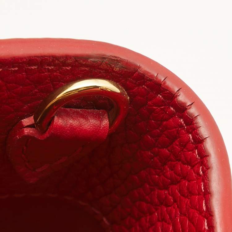 Pre Owned Louis Vuitton Scarlet Taurillon Leather Capucines BB Bag
