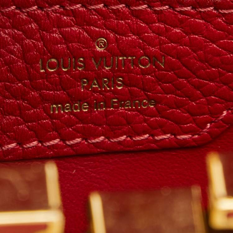 Pre Owned Louis Vuitton Scarlet Taurillon Leather Capucines BB Bag