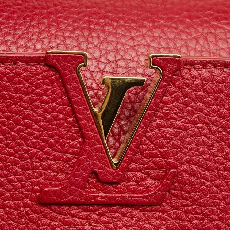 Pre Owned Louis Vuitton Scarlet Taurillon Leather Capucines BB Bag