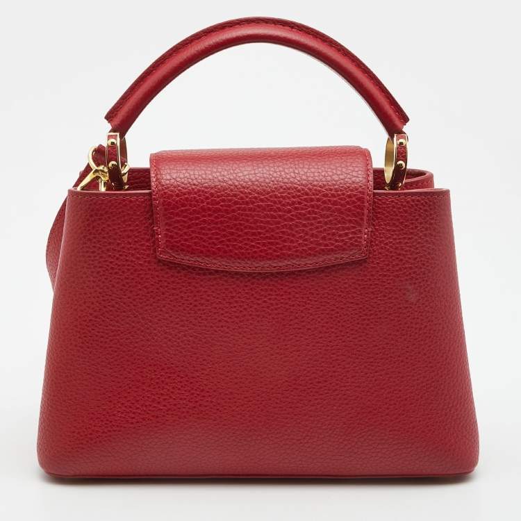 Pre Owned Louis Vuitton Scarlet Taurillon Leather Capucines BB Bag