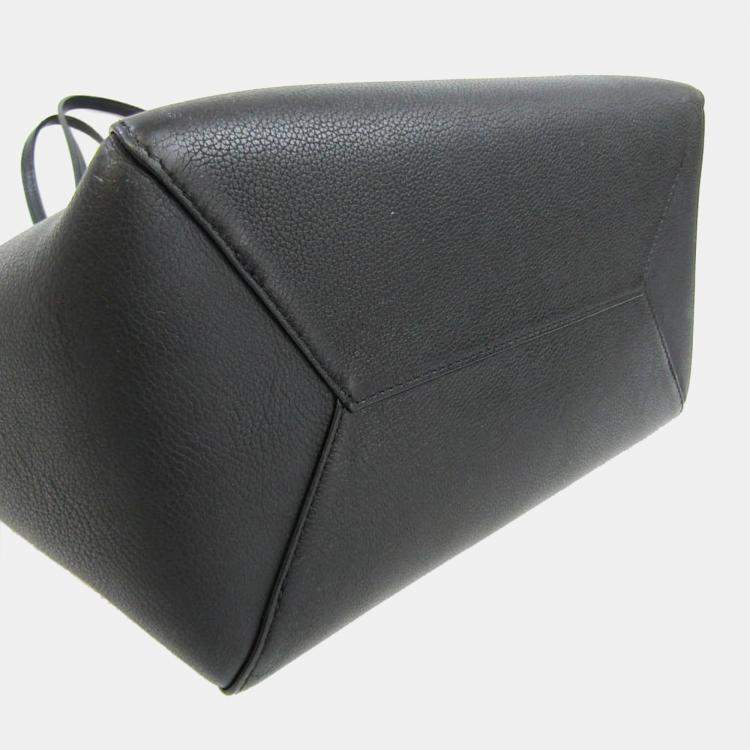 Pre Owned Louis Vuitton Black Leather Lockme Cabas Top Handle Bag