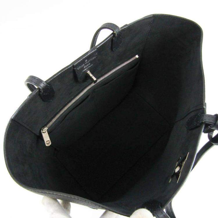 Pre Owned Louis Vuitton Black Leather Lockme Cabas Top Handle Bag