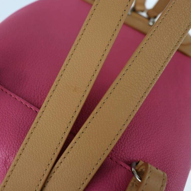 Pre Owned Louis Vuitton Pink Leather Lockme Backpack