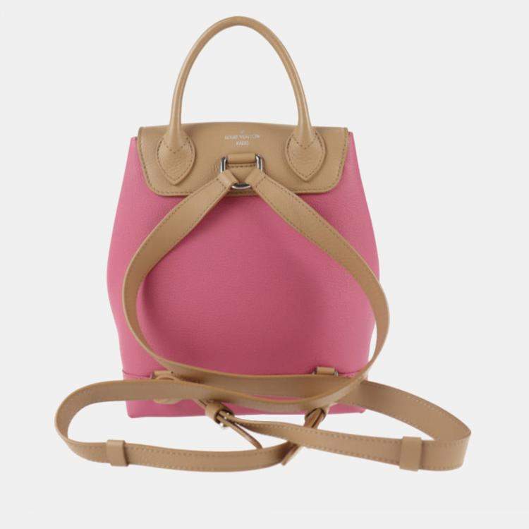 Pre Owned Louis Vuitton Pink Leather Lockme Backpack