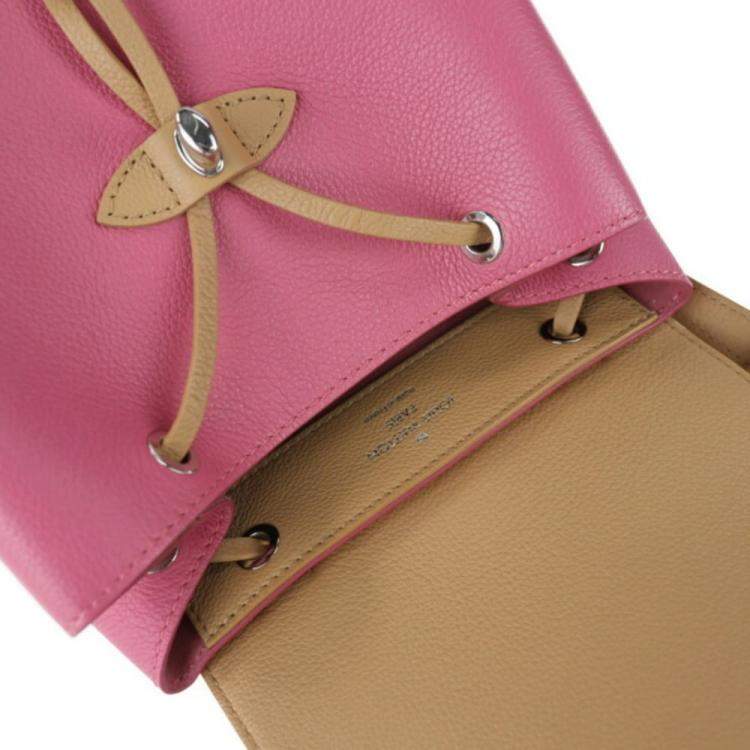 Pre Owned Louis Vuitton Pink Leather Lockme Backpack
