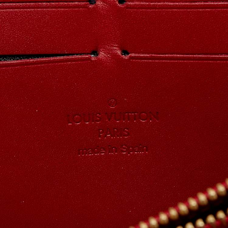 Pre Owned Louis Vuitton Pomme D’amour Monogram Vernis Zippy Wallet