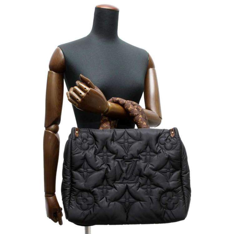 Pre Owned Louis Vuitton Black Nylon Monogram Pillow OntheGo MM Shoulder Bag