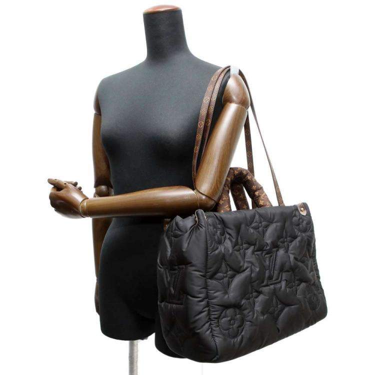 Pre Owned Louis Vuitton Black Nylon Monogram Pillow OntheGo MM Shoulder Bag