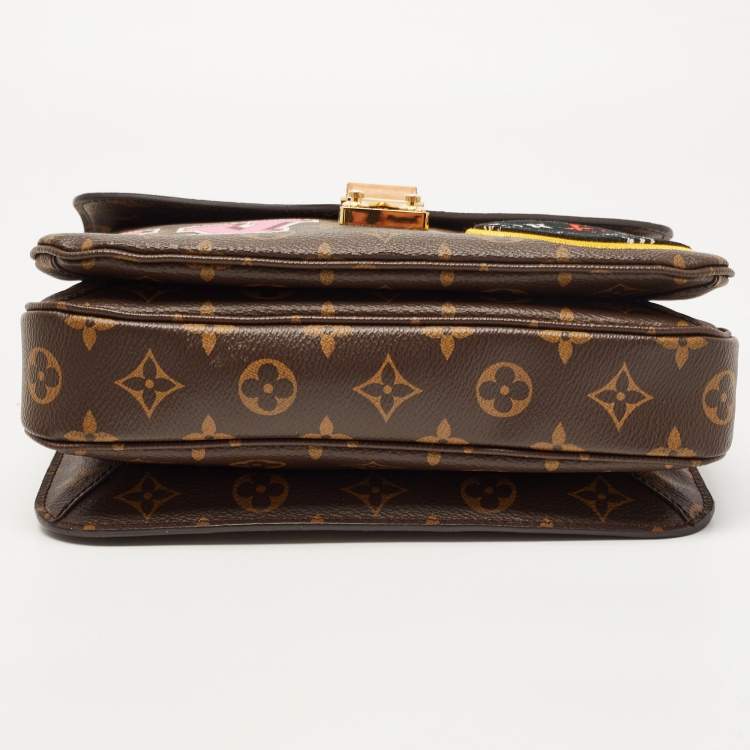 Pre Owned Louis Vuitton Monogram Canvas Patches Pochette Metis Bag