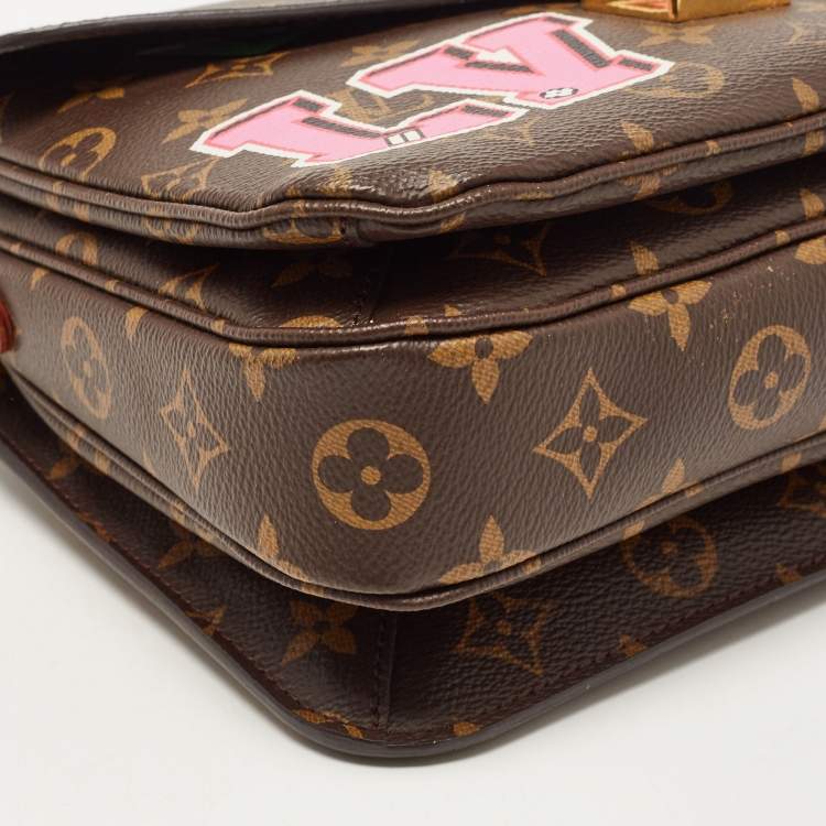 Pre Owned Louis Vuitton Monogram Canvas Patches Pochette Metis Bag