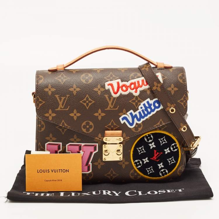 Pre Owned Louis Vuitton Monogram Canvas Patches Pochette Metis Bag