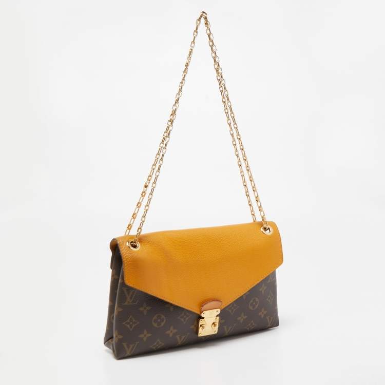 Pre Owned Louis Vuitton Safran Monogram Canvas Pallas Chain Bag