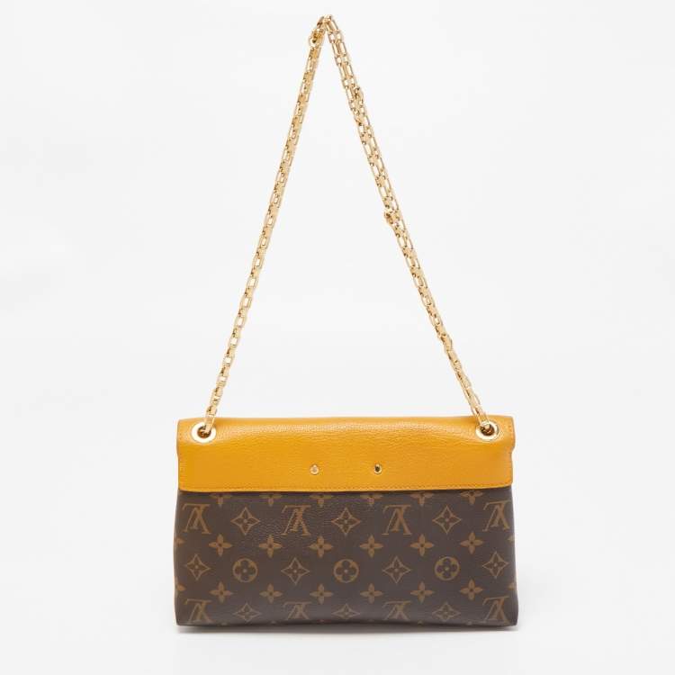 Pre Owned Louis Vuitton Safran Monogram Canvas Pallas Chain Bag