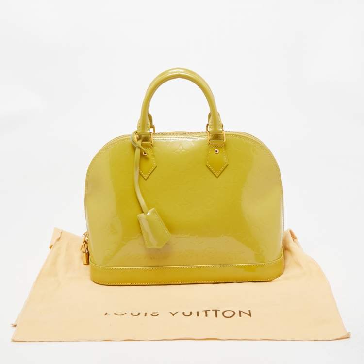 Pre Owned Louis Vuitton Vert Impression Monogram Vernis Alma PM Bag
